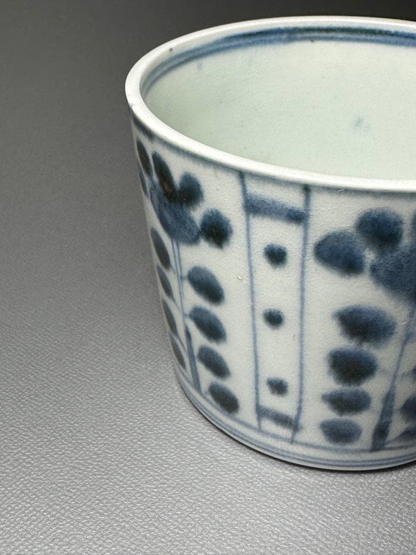 古伊万里　そば猪口　芙蓉手　染付　白磁　江戸時代後期