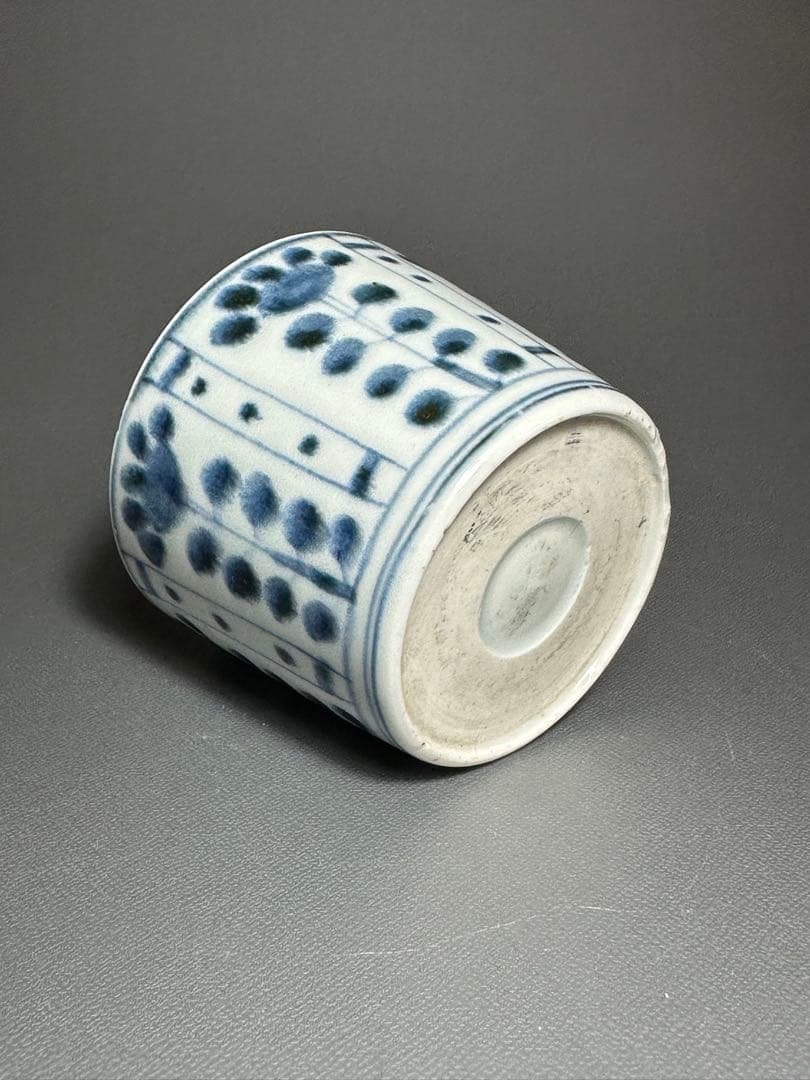 古伊万里　そば猪口　芙蓉手　染付　白磁　江戸時代後期