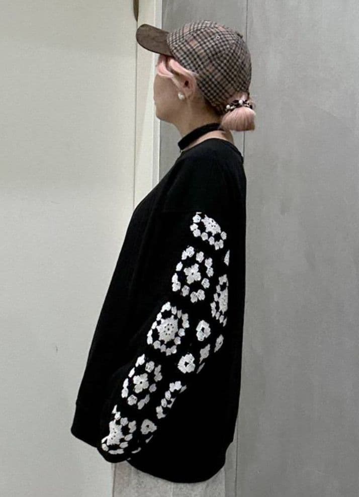 ニコアンド クロシェコンビプルオーバー BLACK 新品タグ付き