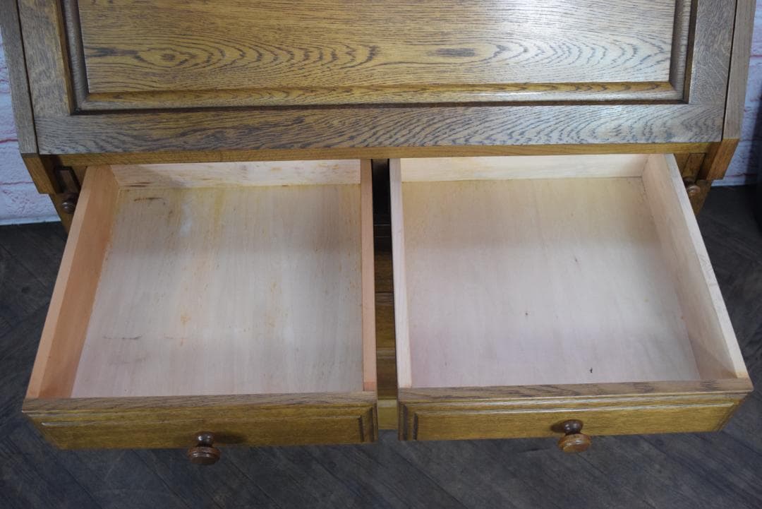 北海道旭川家具 和光 北海民芸 ライティングビューロー/デスク ナラ材