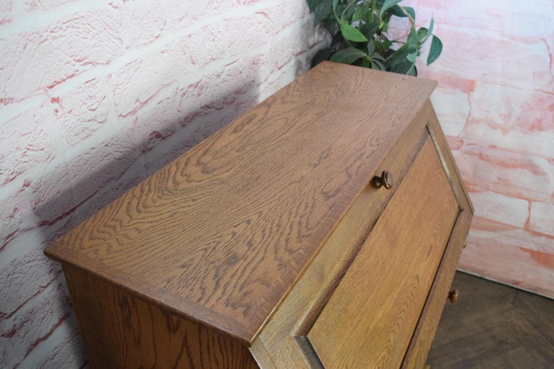 北海道旭川家具 和光 北海民芸 ライティングビューロー/デスク ナラ材