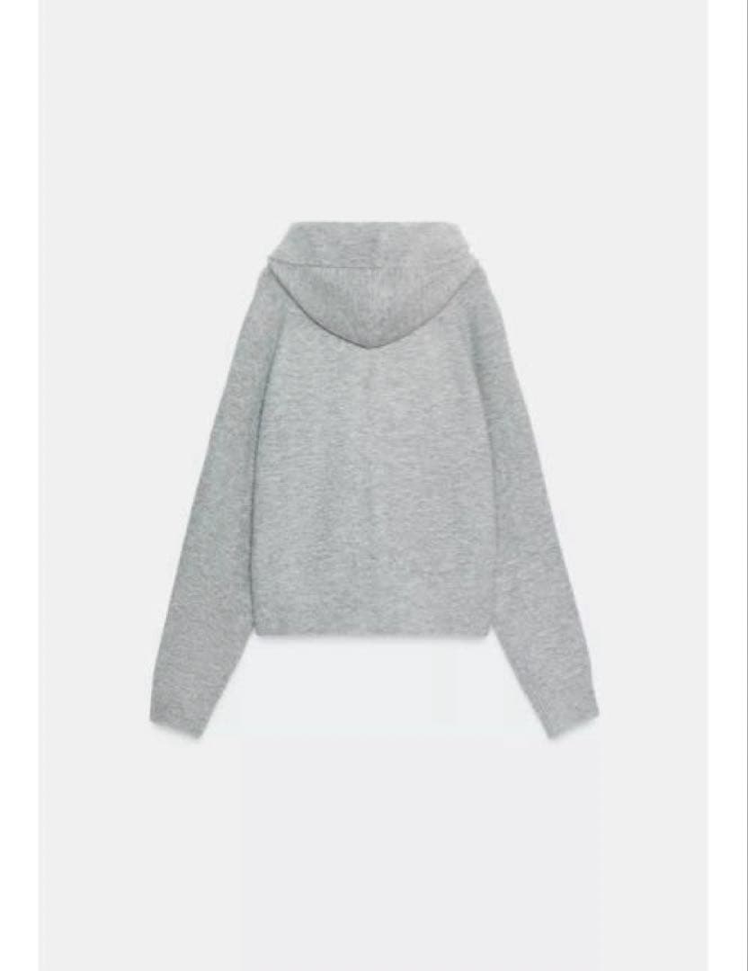 完売品⭐︎ZARA コントラストドローストリングフーディ S ミディアムグレー