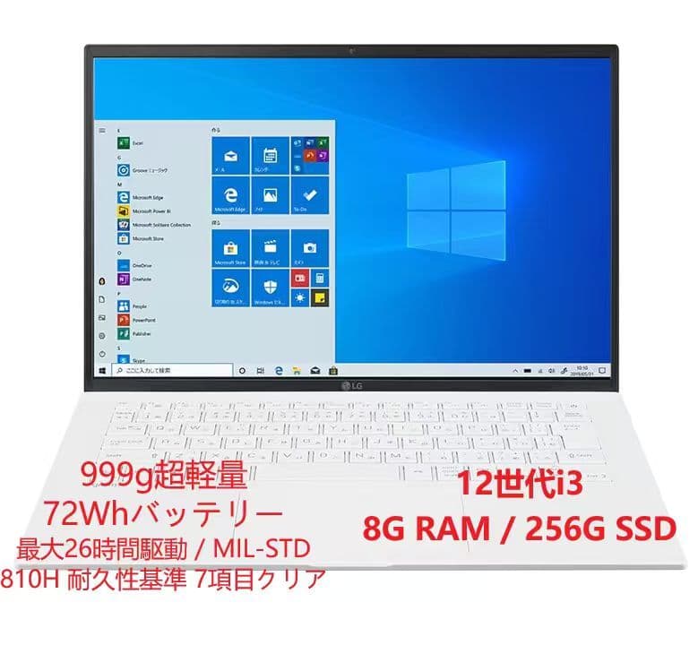 LG Gram 軽量ノート型パソコン 12世代i3 14Z90Q-GR31J