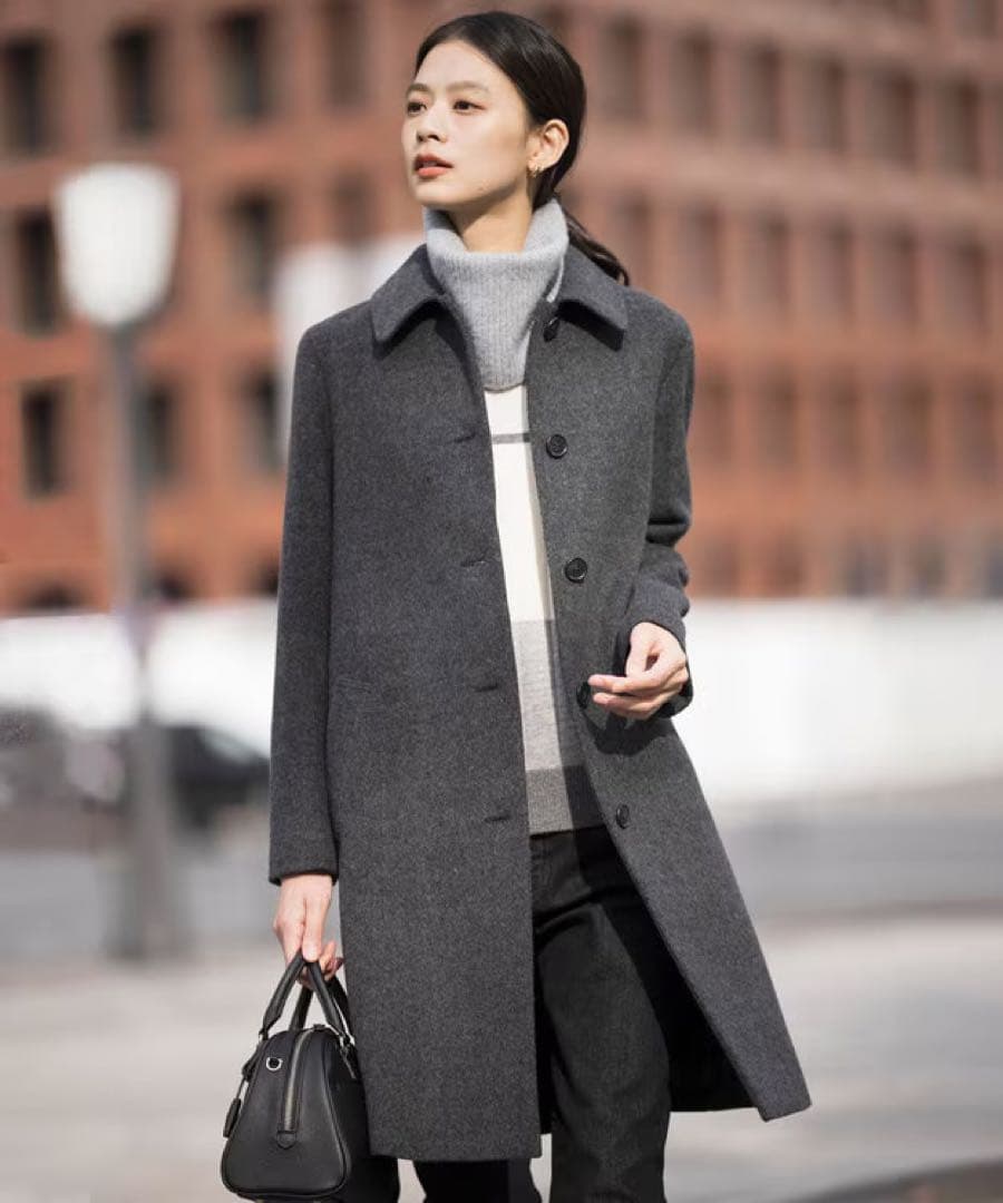 美品 ジェイプレス 24AWショートビーバー ステンカラー コート Aライン