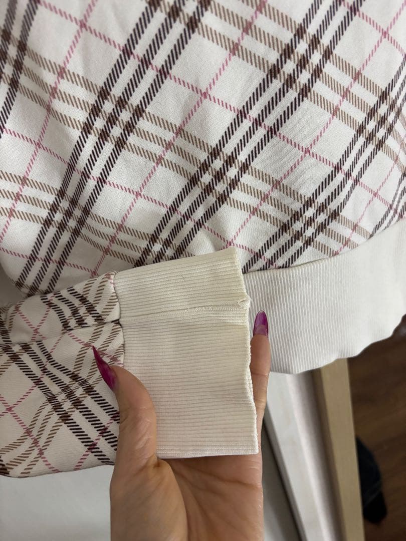 希少Burberry Blue Label チェック柄パーカー