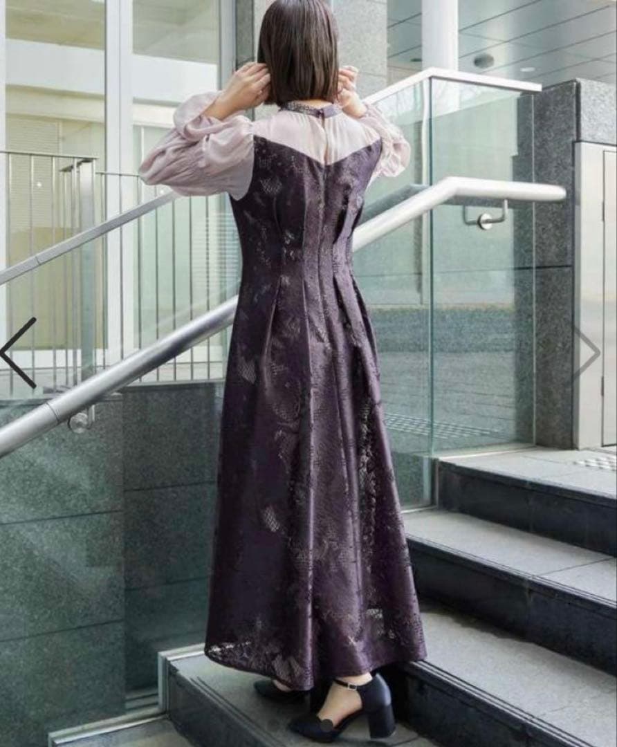 【超美品】アシンメトリータックドレス niana Lサイズ 本日即日発送可能です