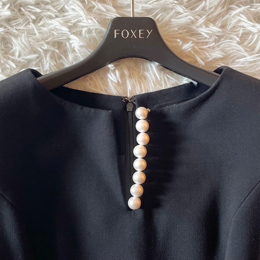 美品✨ ヨーコチャン パール Aライン ワンピース ドレス ブラック 38
