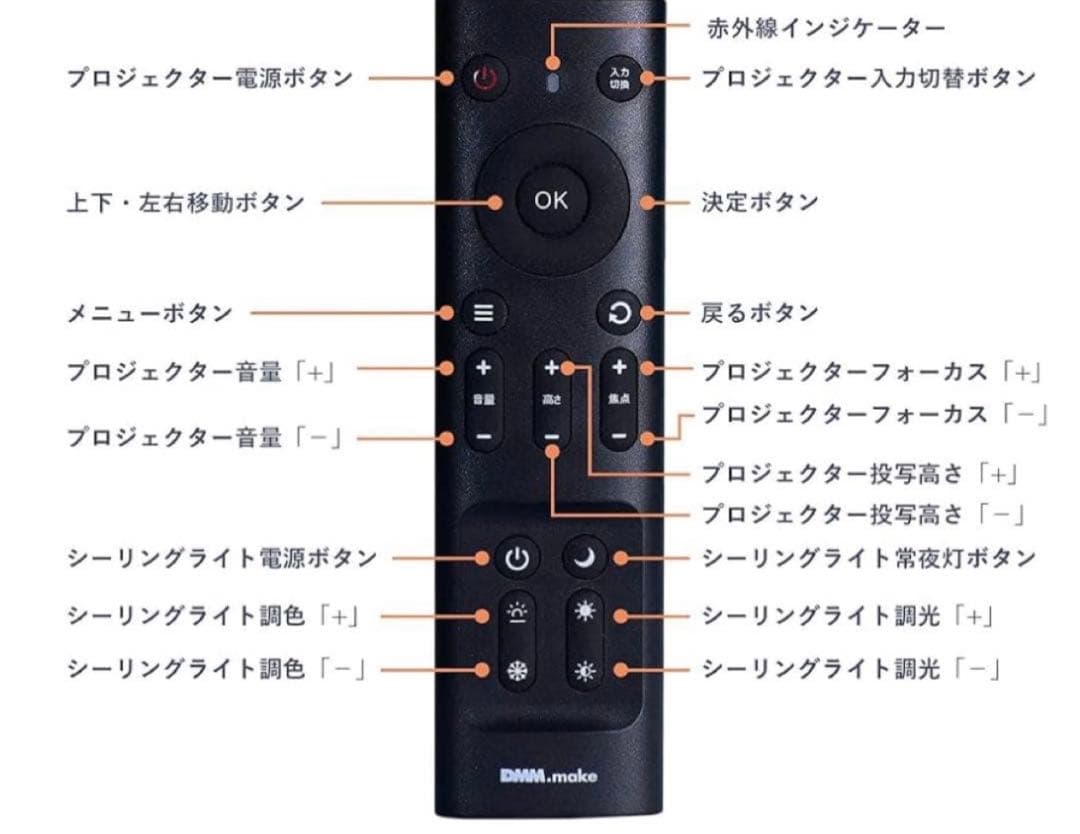 DMM.make DKS-LGT1 プロジェクター　シーリングライト　ほぼ新品