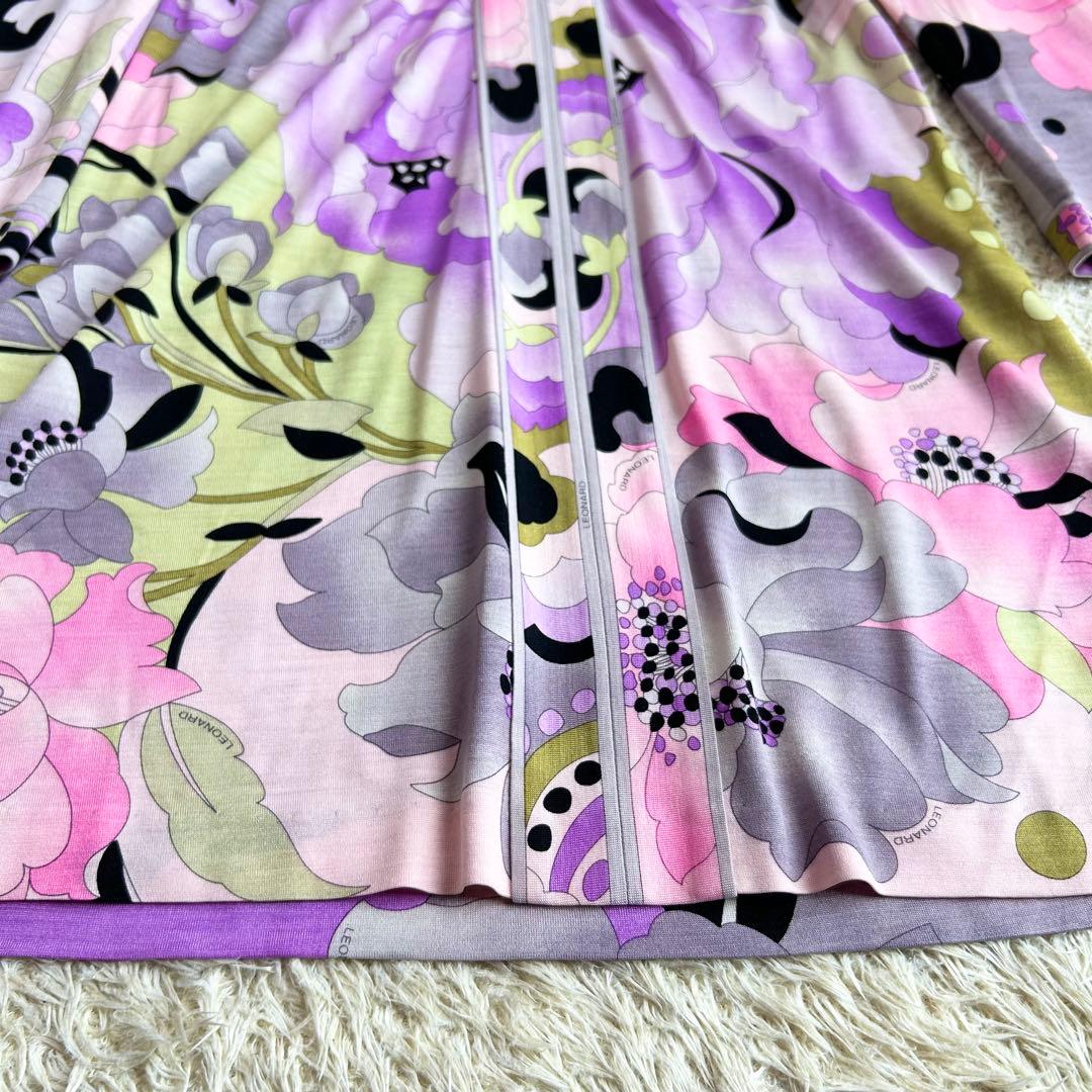 【極美品 LEONARD】 お花柄 上品 近年 チュニック ウール シルク M