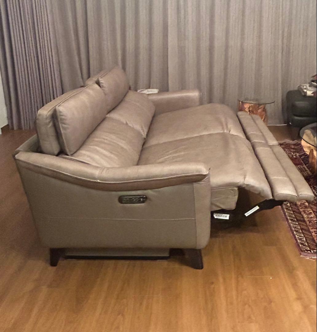 3人掛け電動リクライニングソファ ベージュ