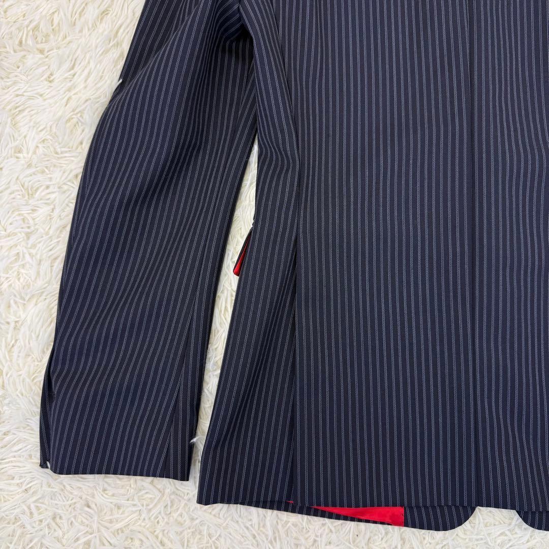 DRIES VAN NOTEN テーラードジャケット ストライプ 総裏 赤 46