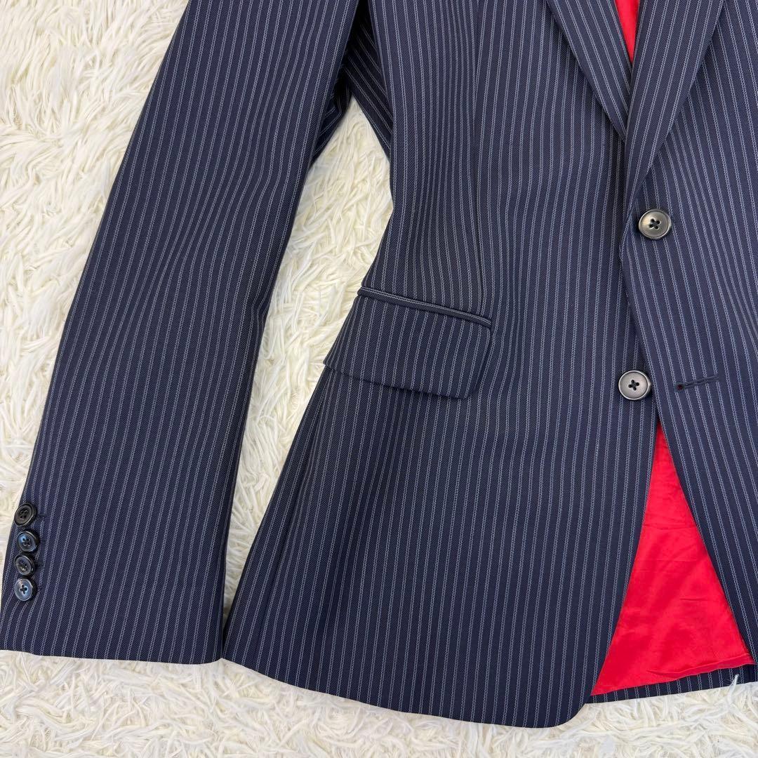 DRIES VAN NOTEN テーラードジャケット ストライプ 総裏 赤 46
