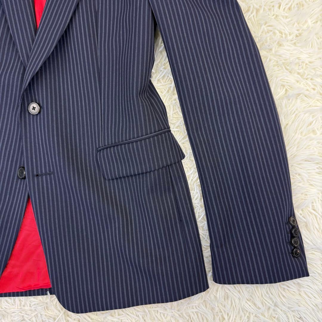 DRIES VAN NOTEN テーラードジャケット ストライプ 総裏 赤 46