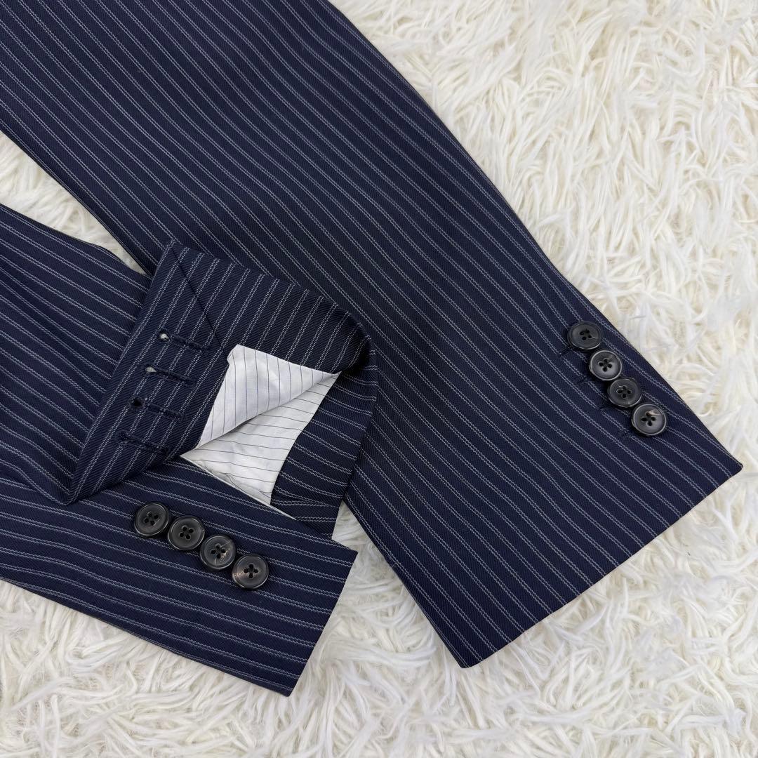 DRIES VAN NOTEN テーラードジャケット ストライプ 総裏 赤 46