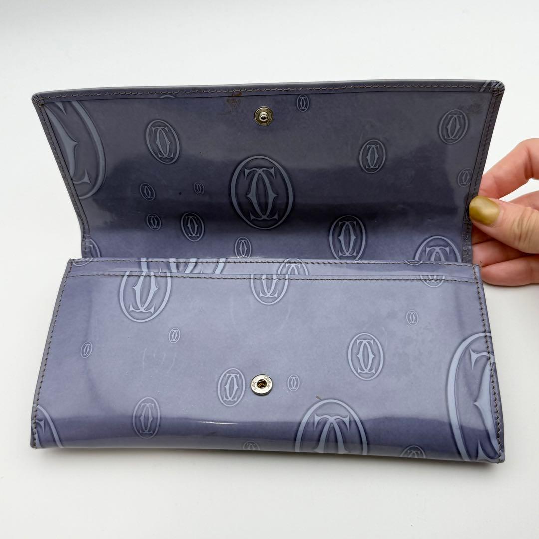 日本限定カラー✨カルティエ ハッピーバースデー 長財布　ライトパープル ブルー