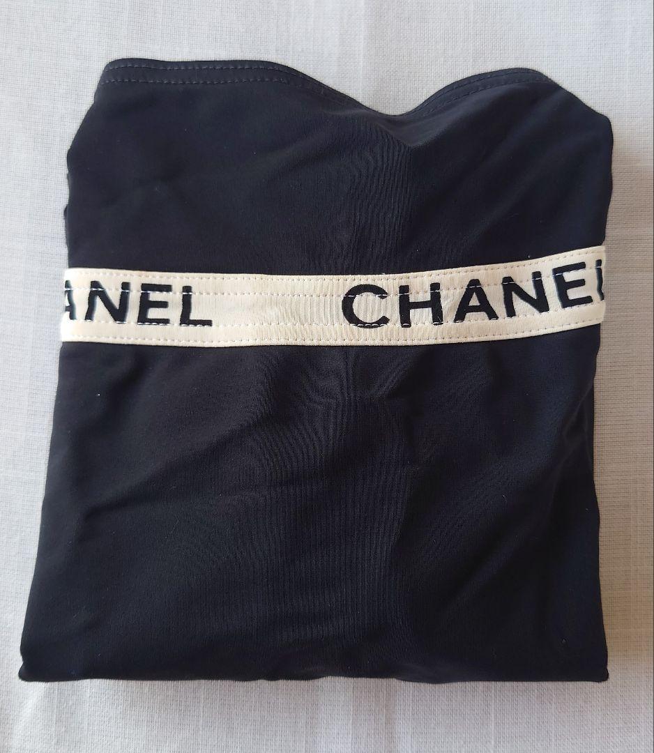 CHANEL ロゴ入りスイムスーツ　ブラック