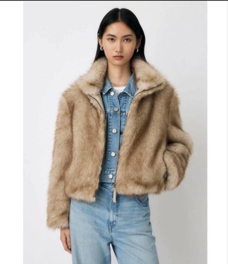 【1月限定価格】MOUSSY F/FUR STAND COLLAR ジャケット