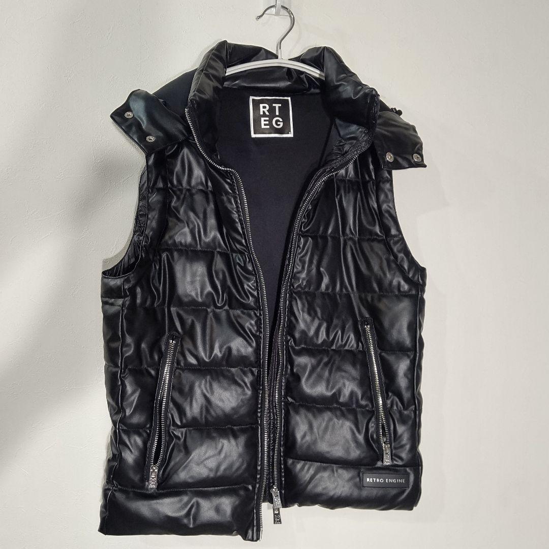 【美品】アダムスジャグラー　ダウンベスト　光沢　お兄系　ダブルジップ