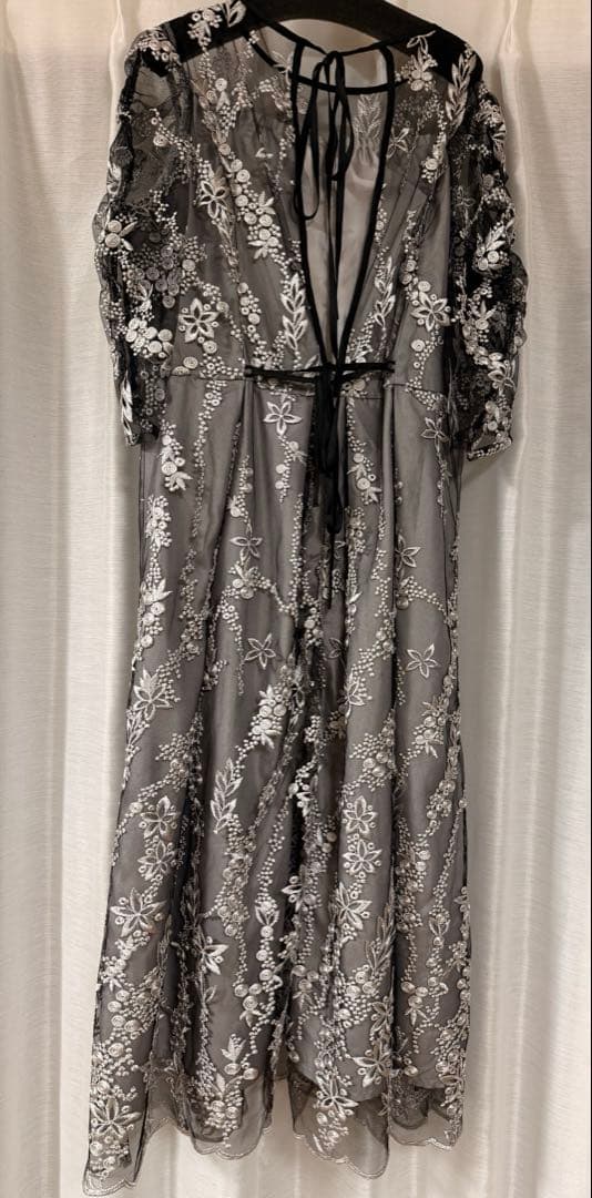 ハレモード　haremode 刺繡レース バックリボン パーティードレス