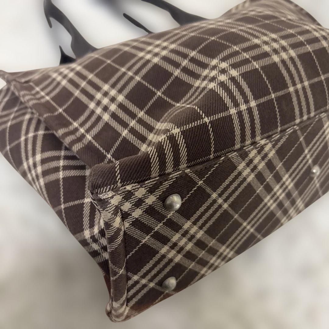 極美品✨バーバリーブルーレーベル トートバッグ ノバチェック ブラウン