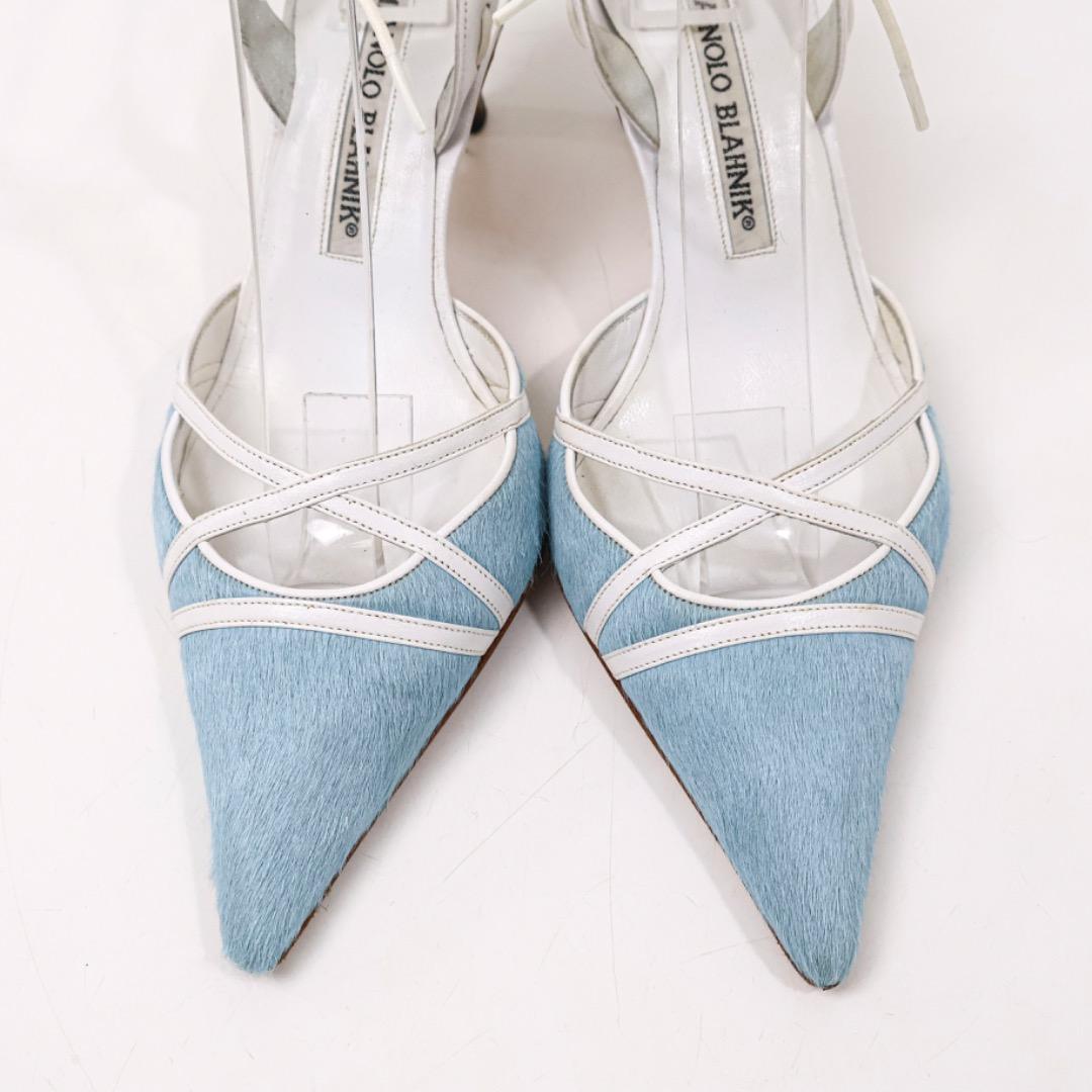 H3662-n2マノロブラニク　　ハラコ　バックストラップレースアップパンプス