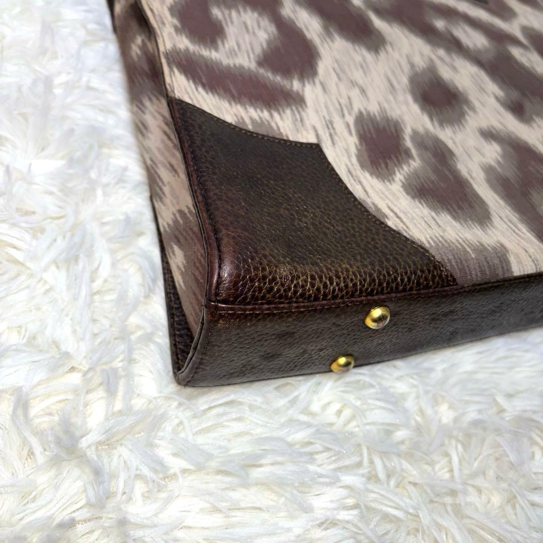 [美品] ヴィヴィアンウエストウッド トート ビジネス A4 オーブ 豹