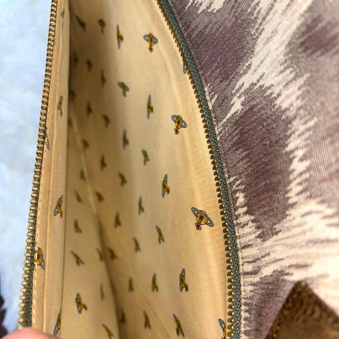 [美品] ヴィヴィアンウエストウッド トート ビジネス A4 オーブ 豹