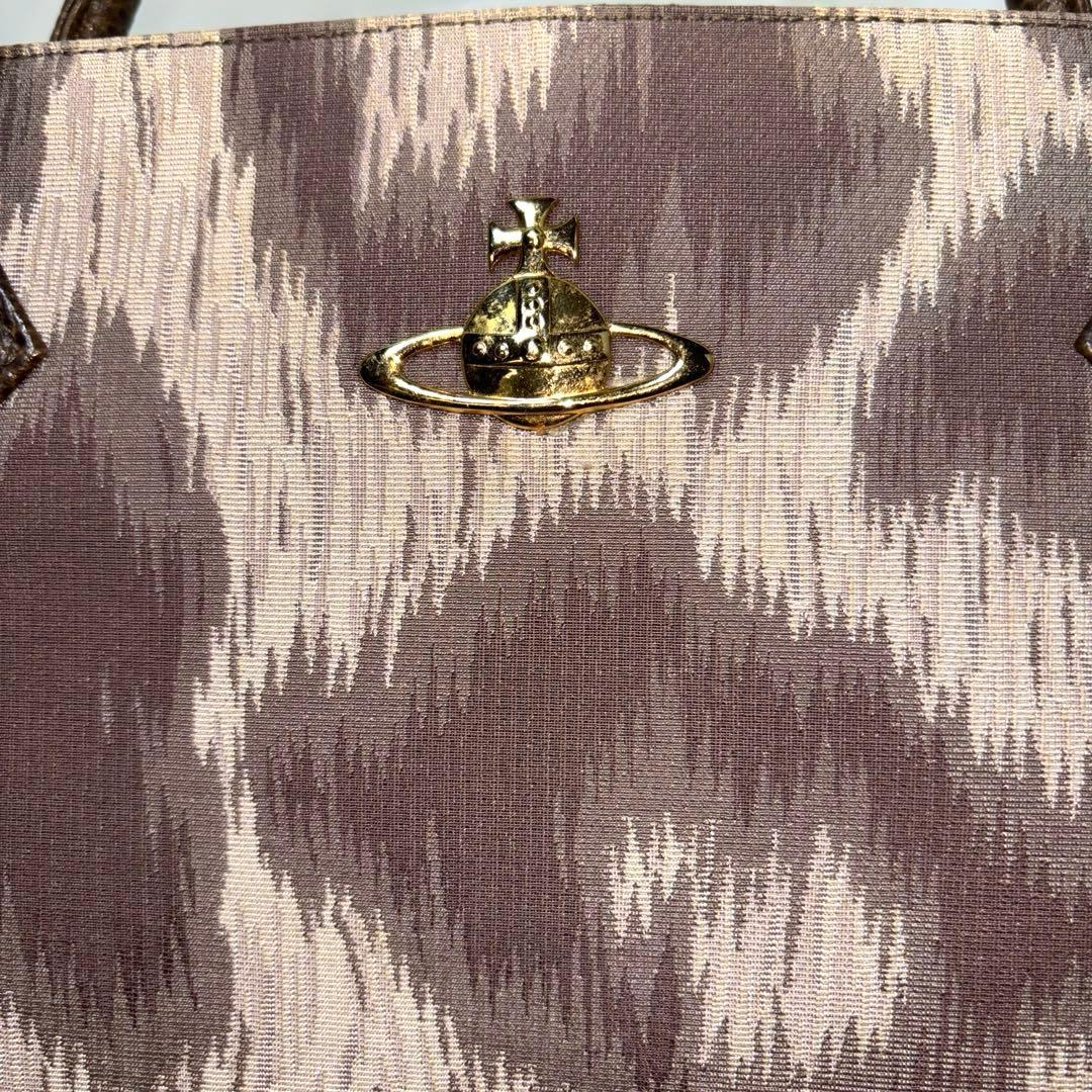 [美品] ヴィヴィアンウエストウッド トート ビジネス A4 オーブ 豹