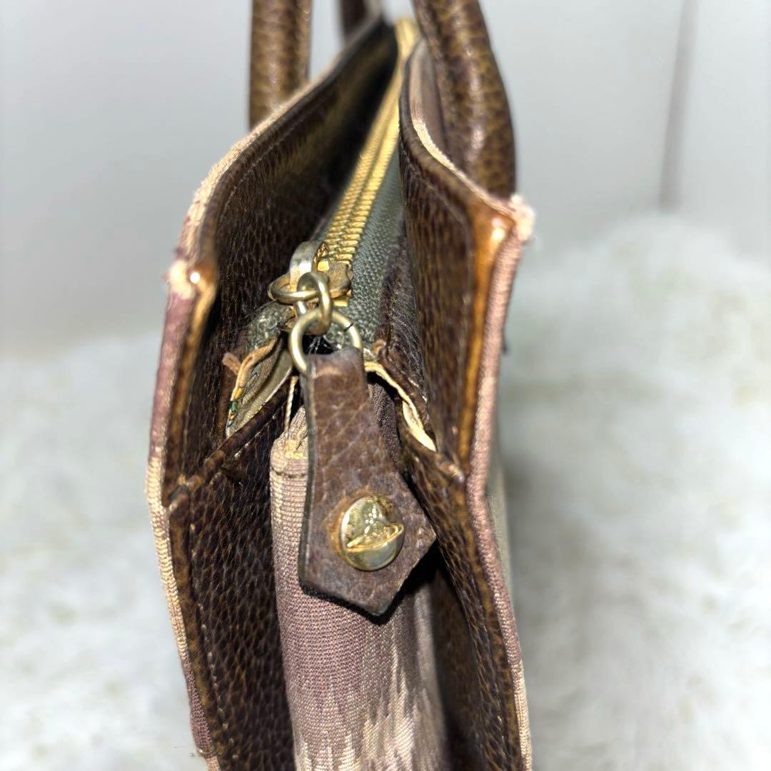 [美品] ヴィヴィアンウエストウッド トート ビジネス A4 オーブ 豹