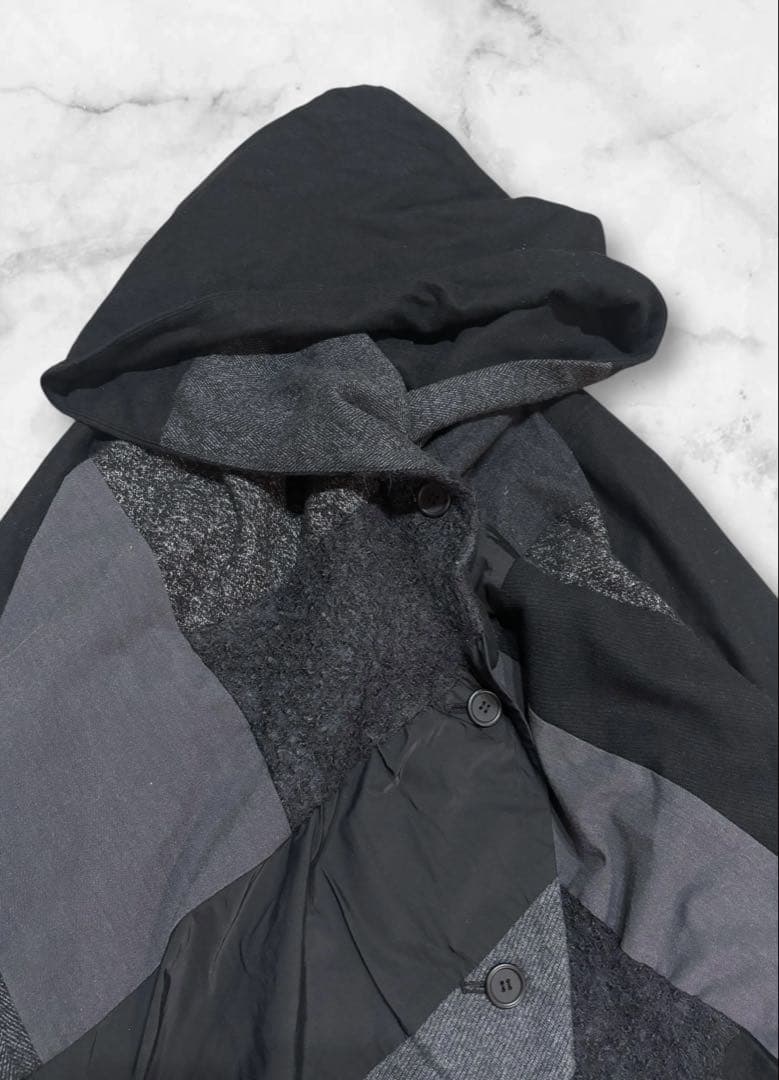 センソユニコ MOYURUパッチワーク コート ジャケット ブラック 異素材