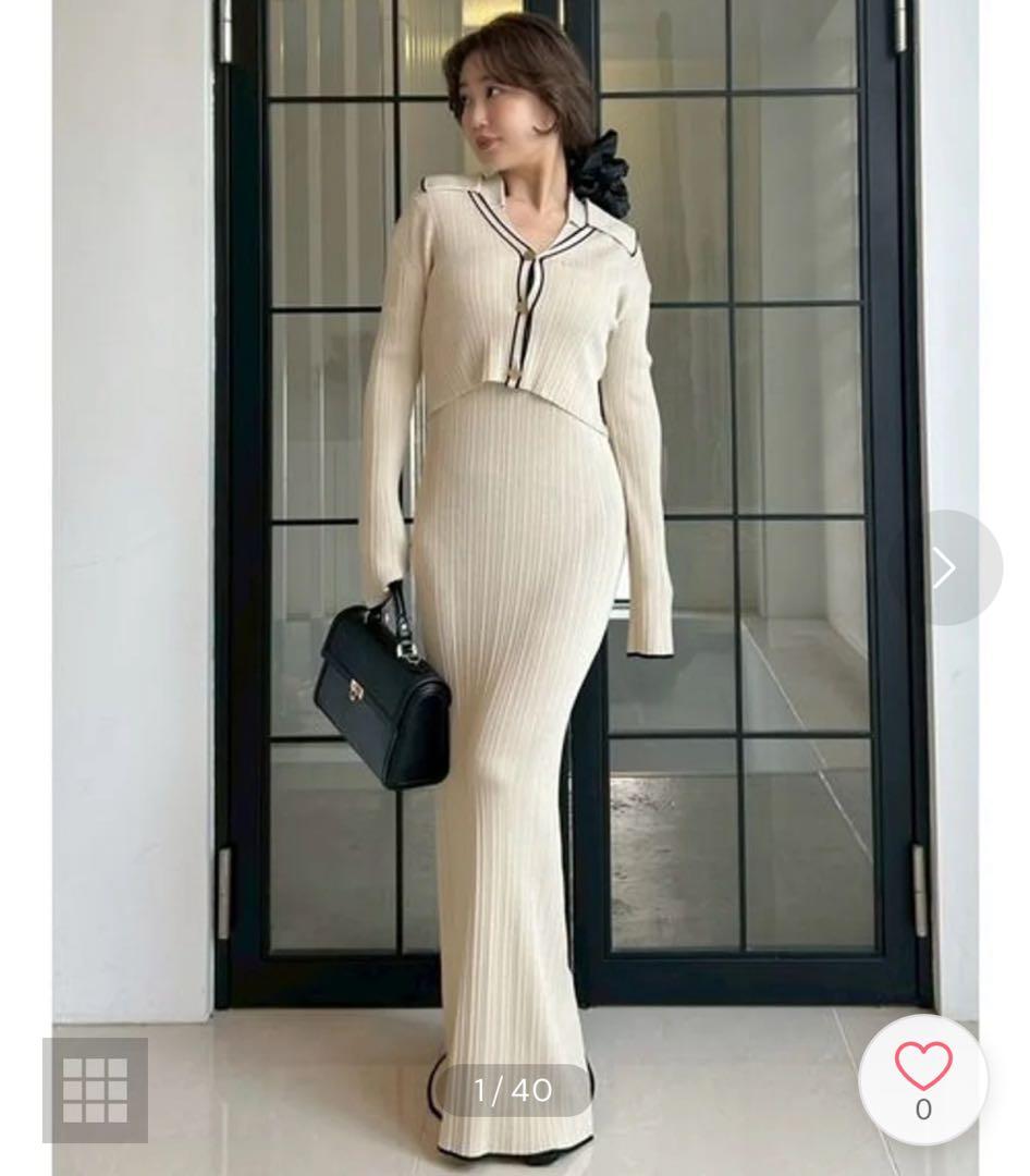 フレイ アイディー FRAY I.D ポロカラーアンサンブルリブニットワンピース