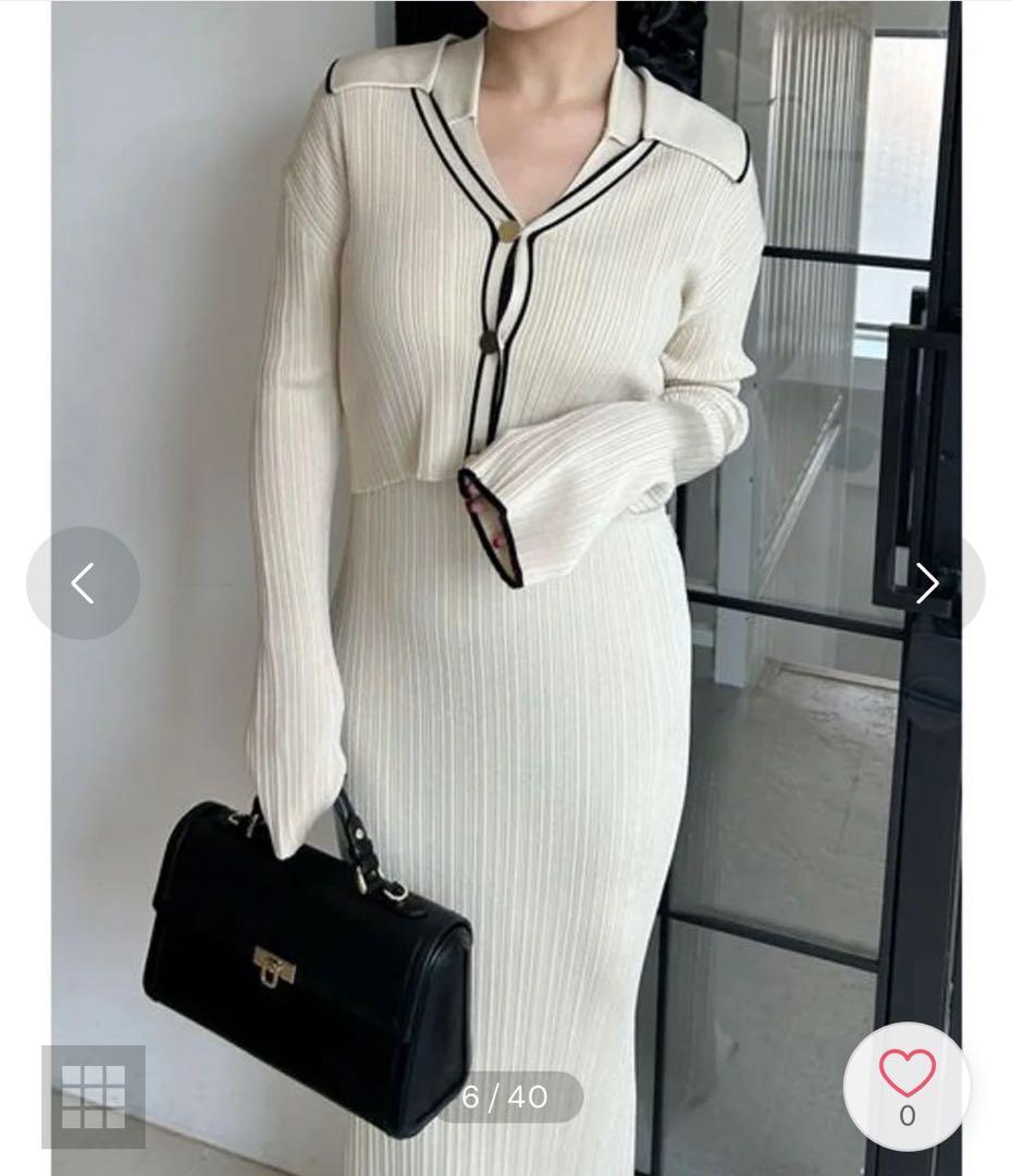 フレイ アイディー FRAY I.D ポロカラーアンサンブルリブニットワンピース