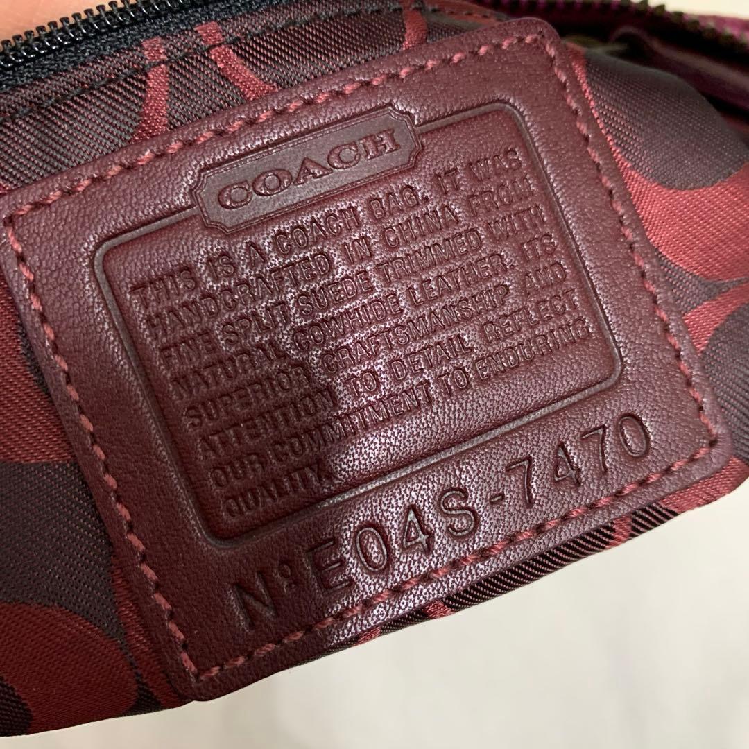 COACH コーチ　ハンドバッグ　スエード　ピンク　E04S-7470
