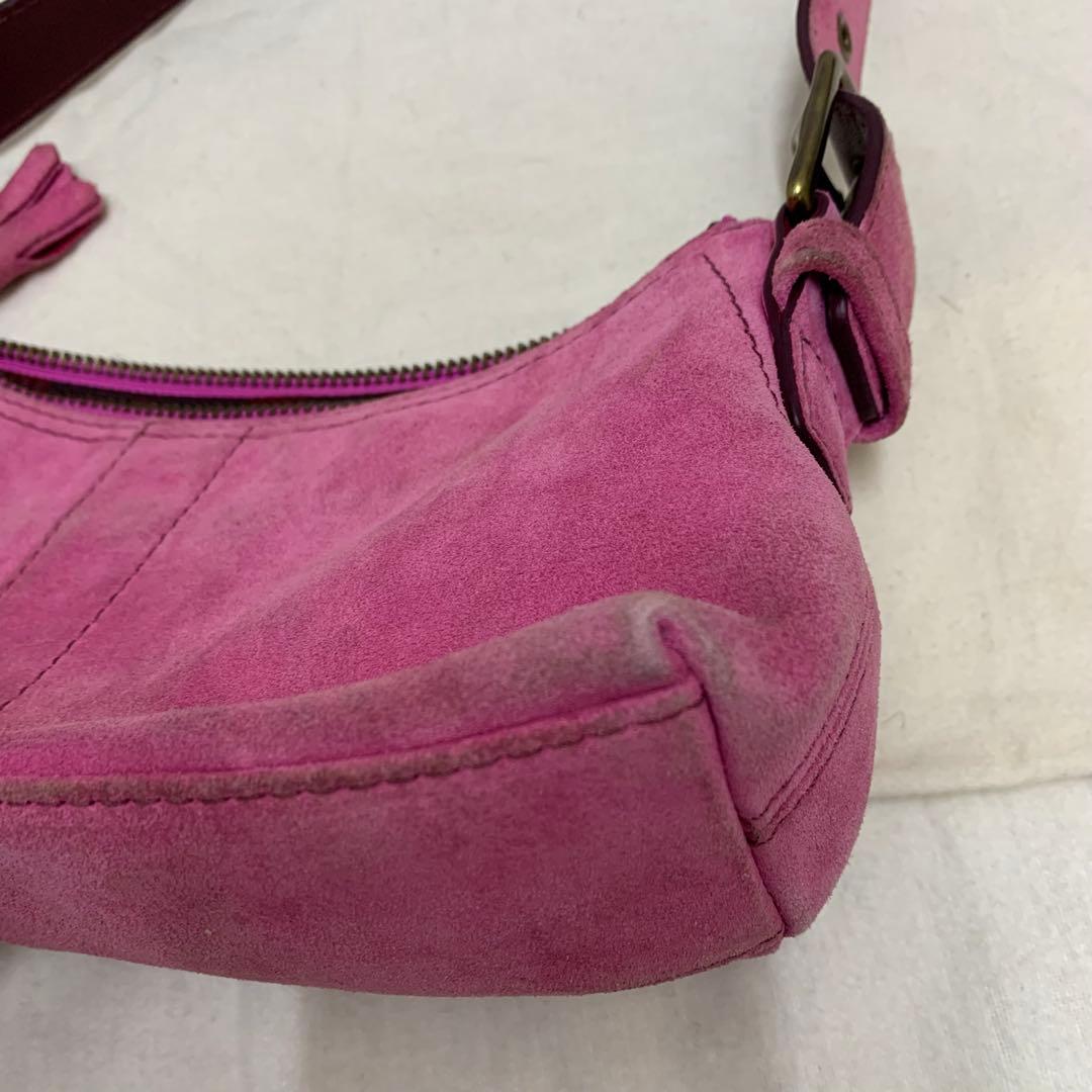 COACH コーチ　ハンドバッグ　スエード　ピンク　E04S-7470