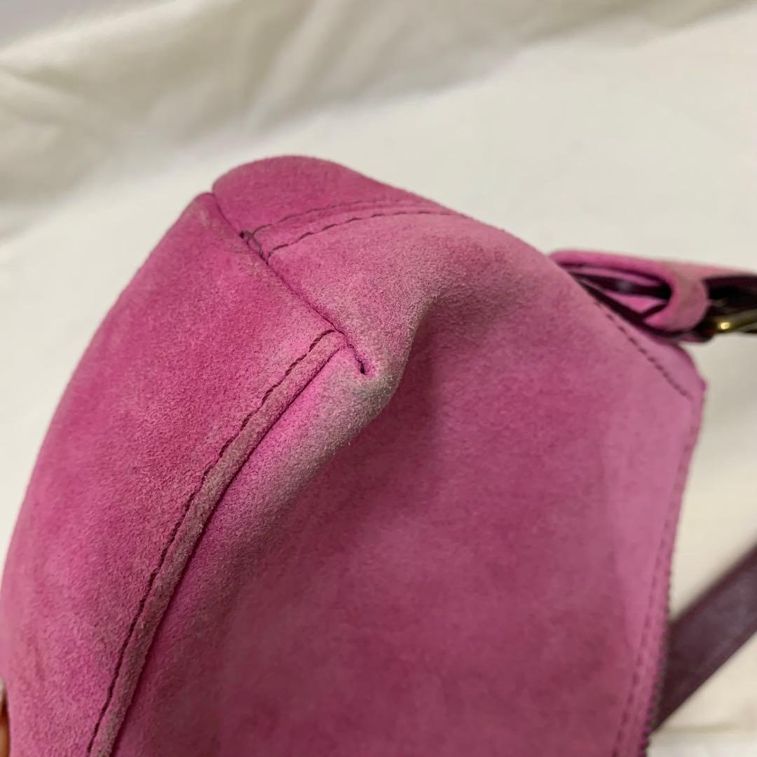 COACH コーチ　ハンドバッグ　スエード　ピンク　E04S-7470
