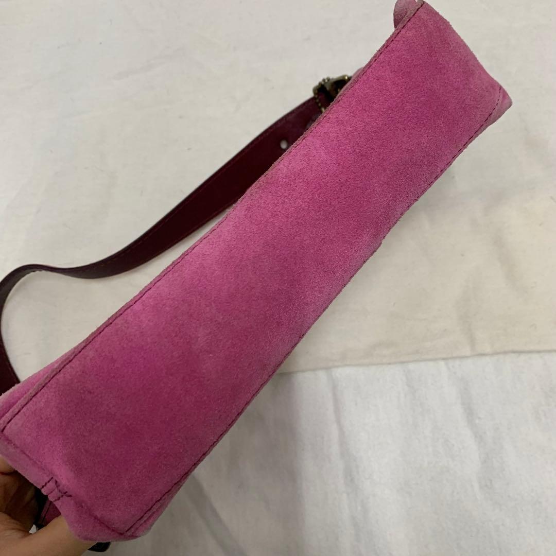 COACH コーチ　ハンドバッグ　スエード　ピンク　E04S-7470