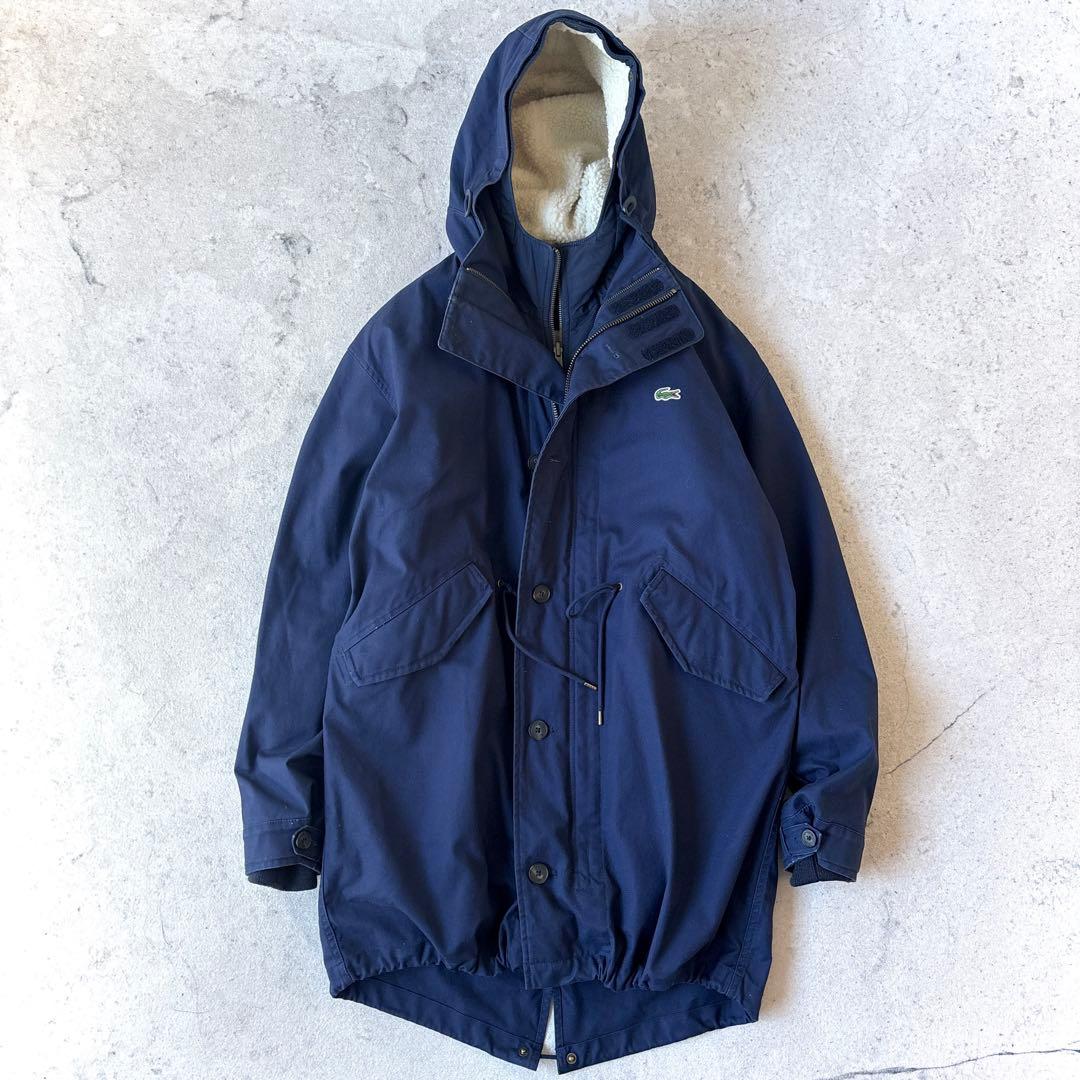 ラコステ 3way 裏ボア モッズコート フィッシュテイルパーカー ネイビーXL