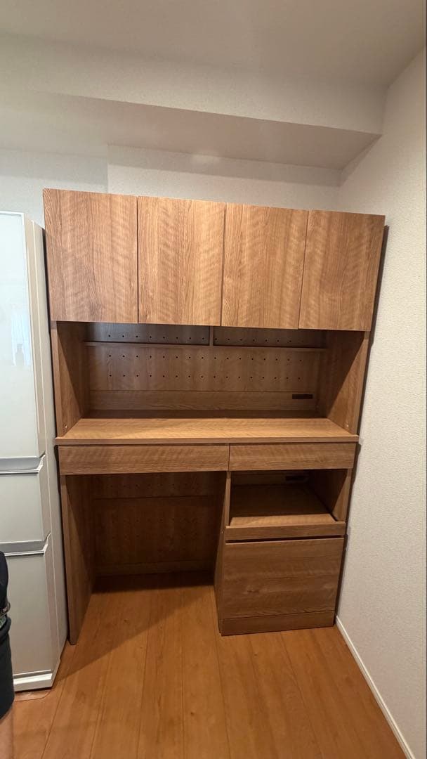 【新品】LOWYA 木目調食器棚 ゴミ箱収納 キッチンボード [幅120]