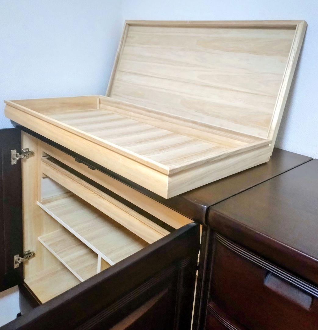 ダークブラウン 5段チェスト 扉付き収納桐タンス着物収納