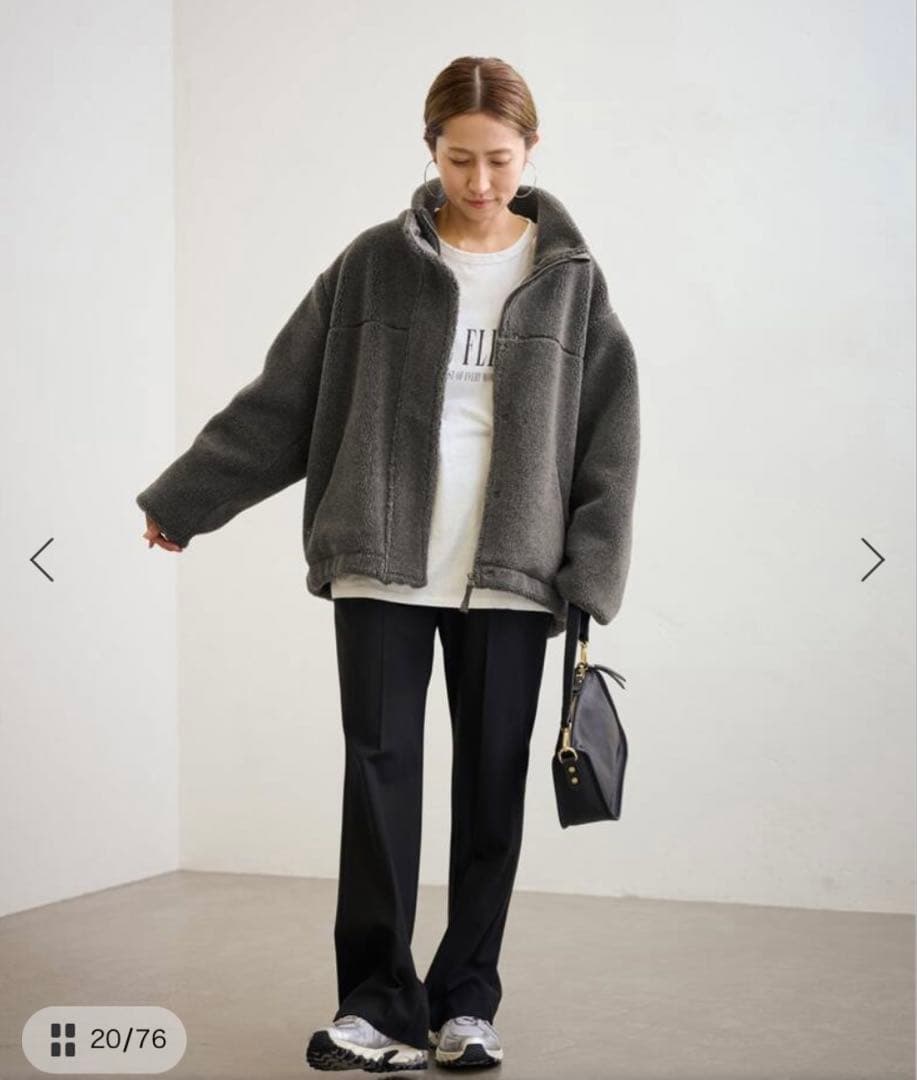 FRAMeWORK ウールボアスタンドブルゾン　グレー　38