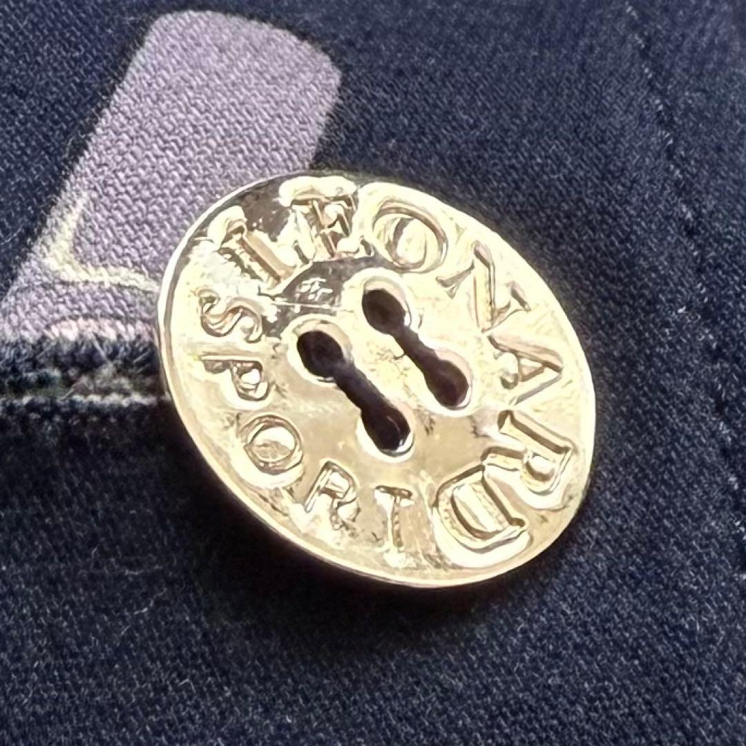 美品☆LEONARD レオナールスポーツ コート トリム 花柄 ネイビー 40