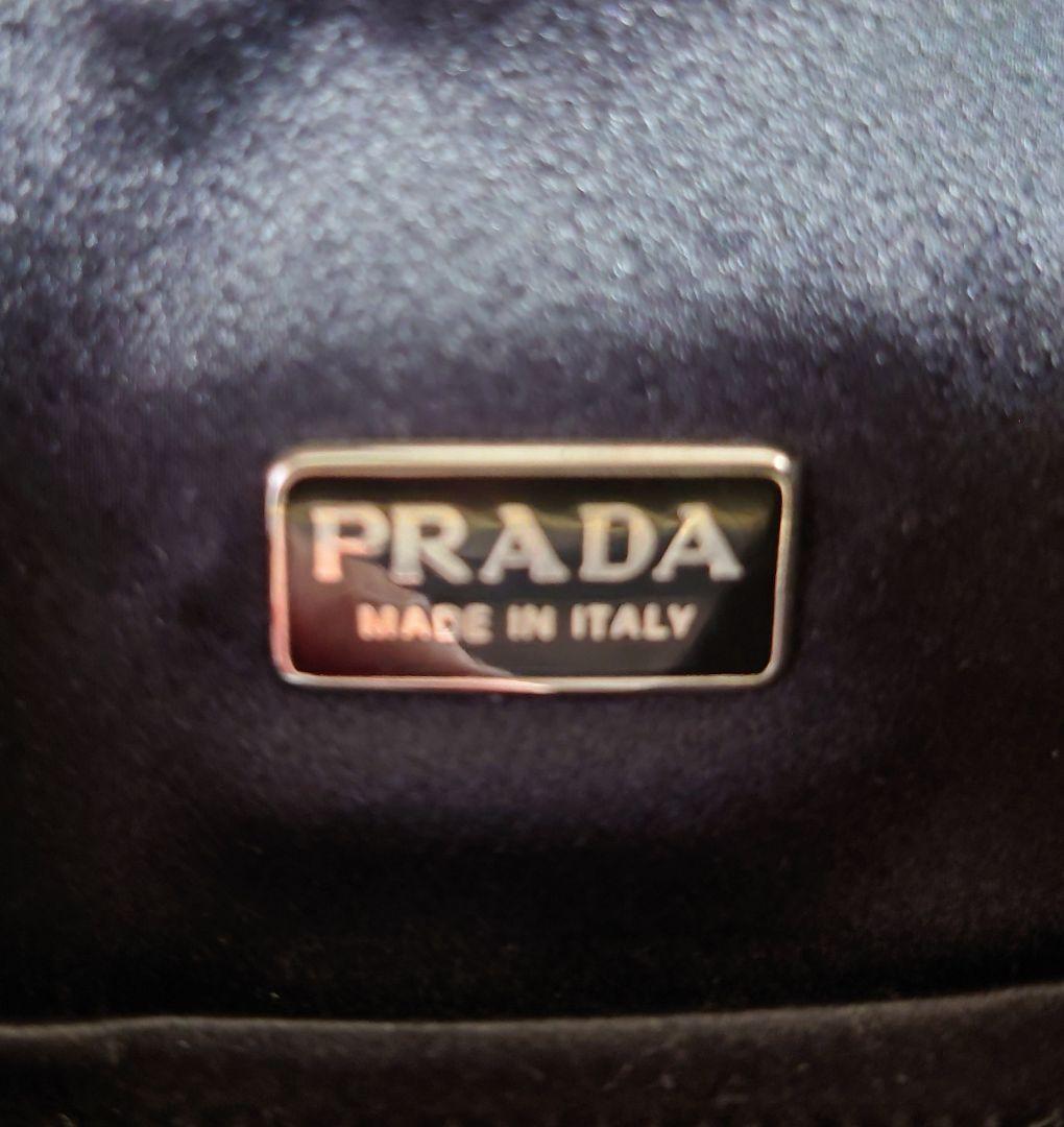 最後　新品　プラダ　バッグ　シルクサテン　ミンク　パーティーバッグ　ブラック
