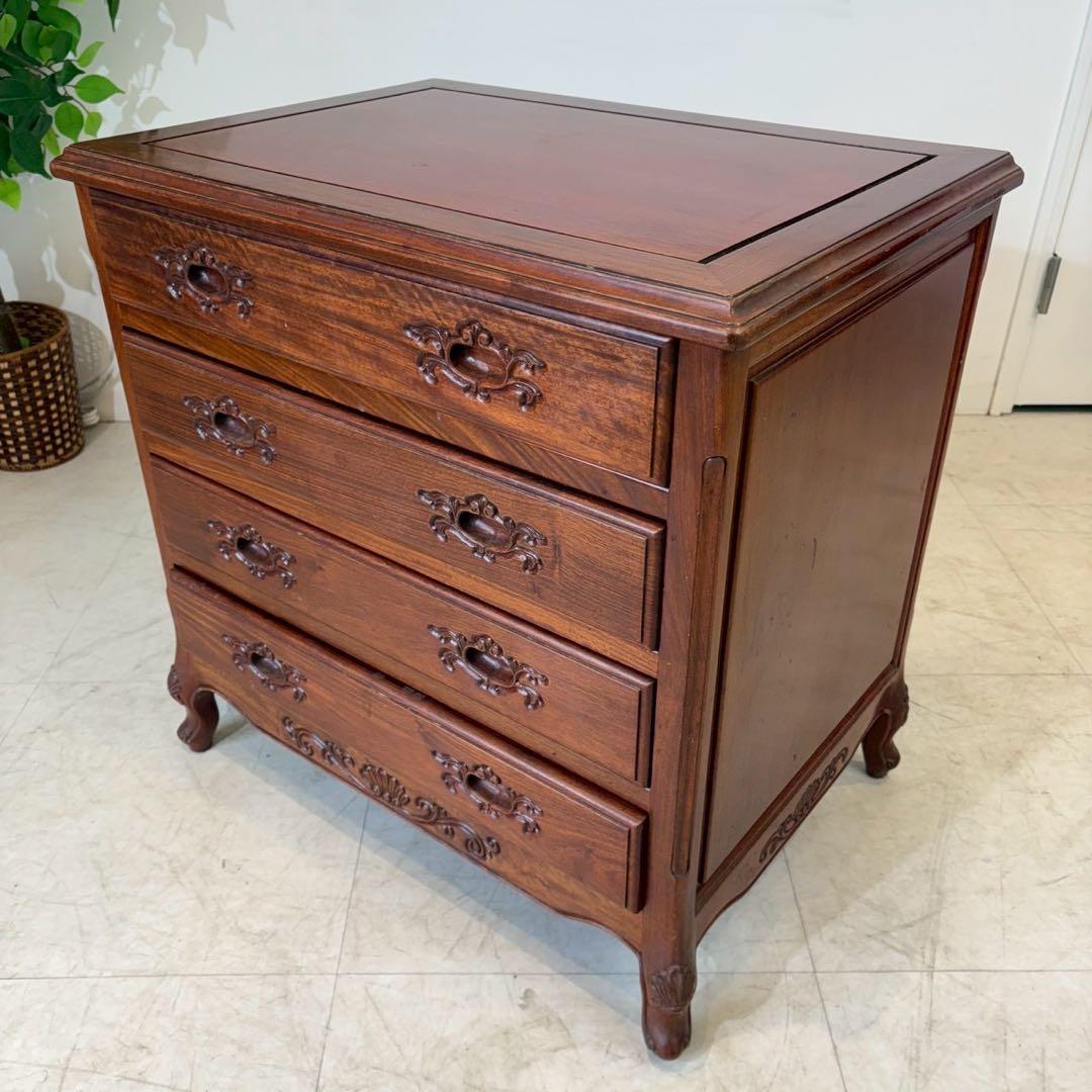 アジアンヴィンテージ　唐木家具　猫脚　4段チェスト
