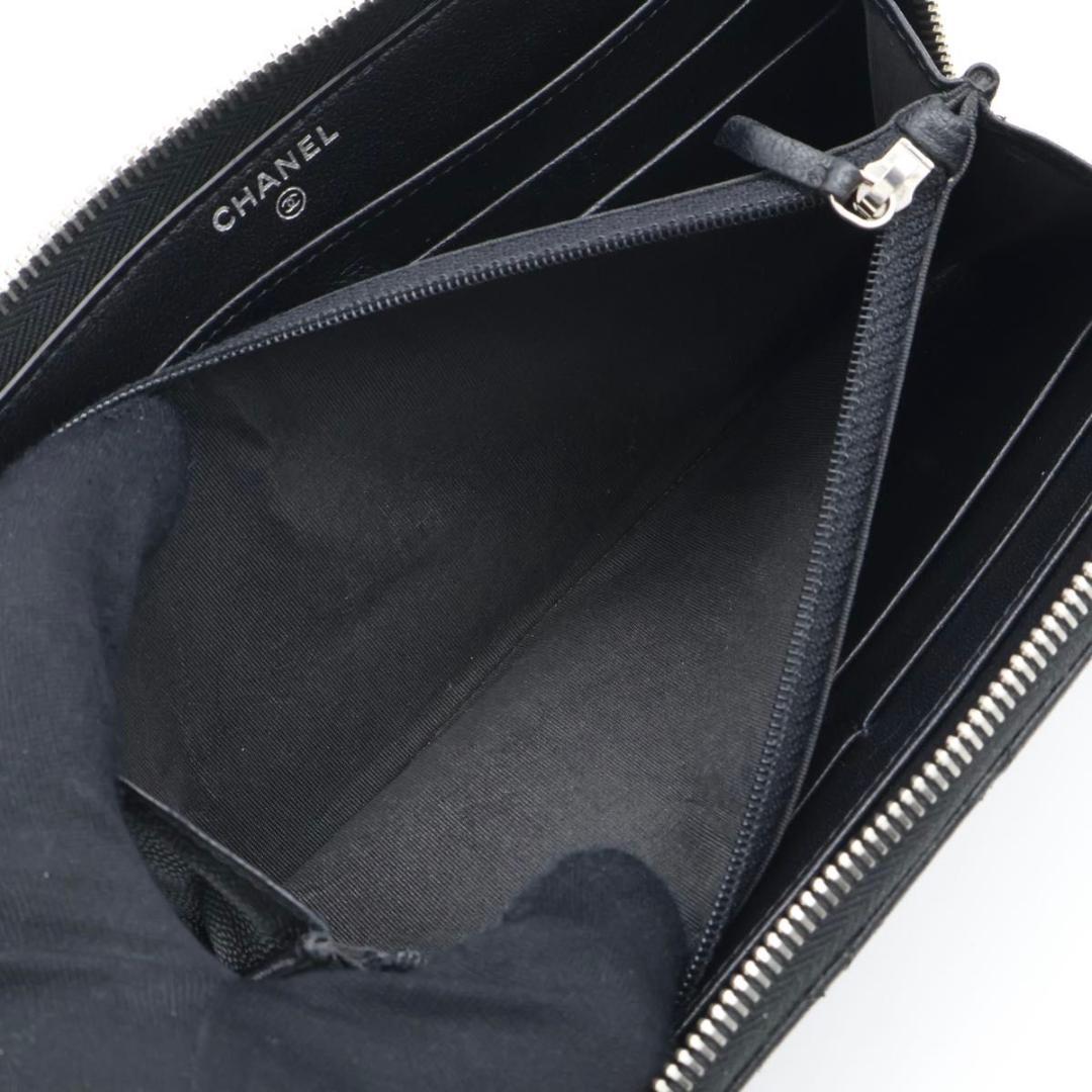 【極美品】CHANEL ジップアラウンドウォレット　ダイヤモンドステッチ　長財布