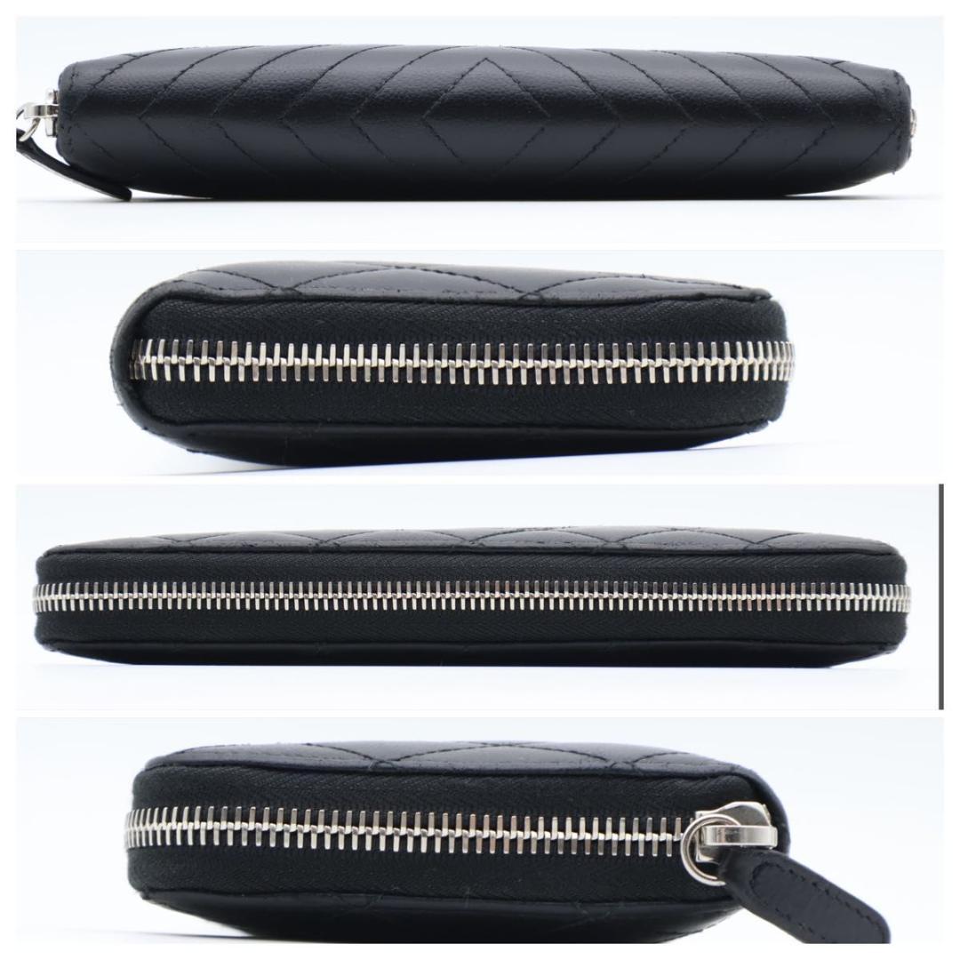 【極美品】CHANEL ジップアラウンドウォレット　ダイヤモンドステッチ　長財布