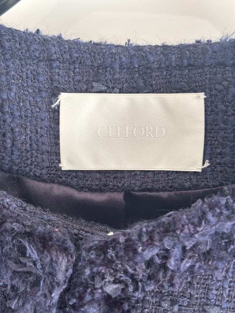 CELFORD セルフォード　ツィード　ワンピース　スーツ　セットアップ　紺