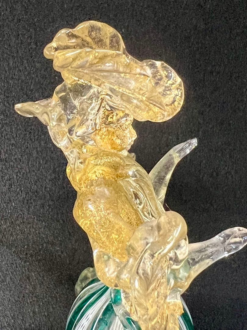 ベネチアン　ムラーノガラス　男女ペアー人形　置物