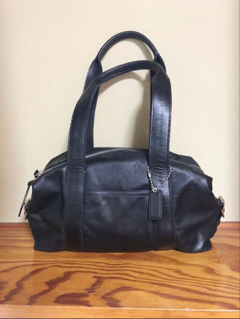 COACH レザーボストンバッグ 持ち手リペア済み ブラック 本革