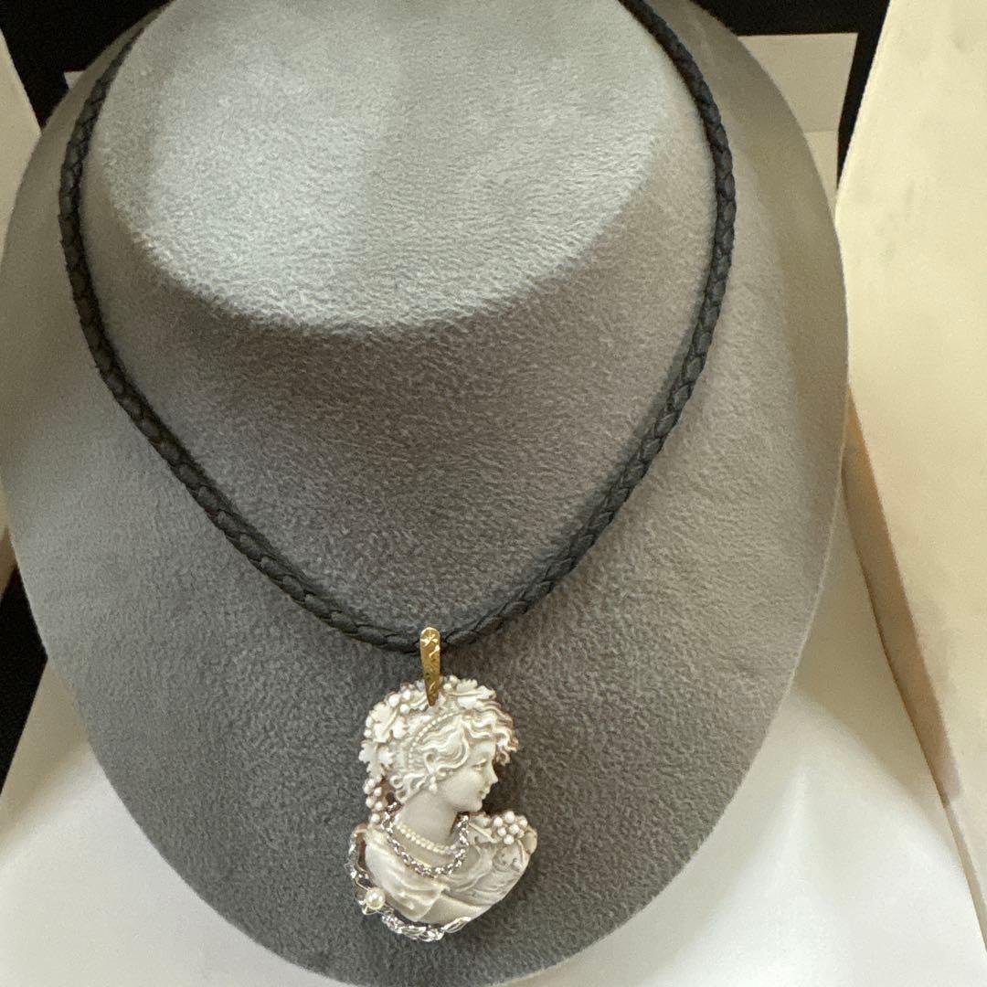 作家品 Ｋ１８ ＳＶ９２５ アコヤパール付き ペンダント