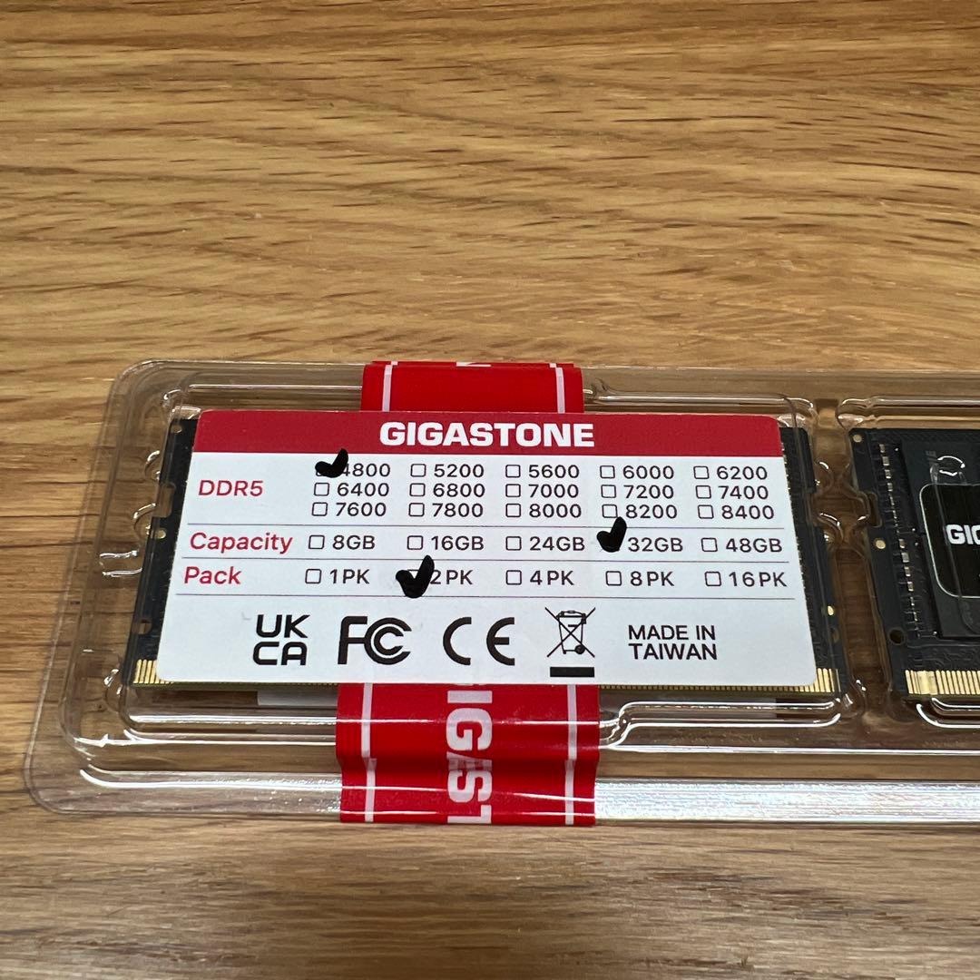 GIGASTONE DDR5 32GB 4800 メモリー
